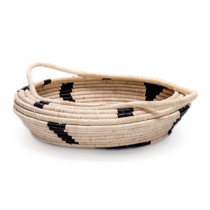 Natural Organic Multi Purpose Basket with Black Details