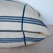 Load image into Gallery viewer, Cuadros 20&quot; x 20&quot; White and Blue Stripes Pillow Cover 