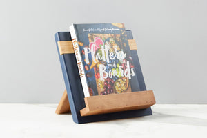 Blue cookbook or iPad stand