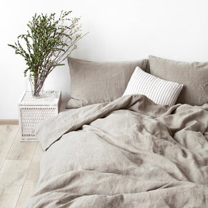 Duvet Cover and Pillow Bedding Set in Washed Natural