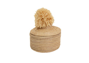 Small Box with Pom Pom in Natural