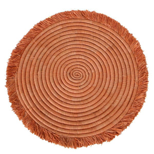 Peach Fringed Charger 15"