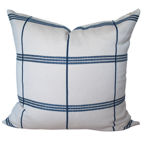 Cuadros 20" x 20" White and Blue Stripes Pillow Cover