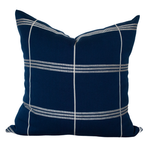 Azul y Blanco Stripes 20"x20" Blue Pillow Cover