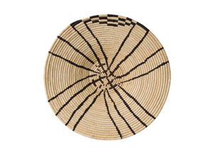 20" Large Wall Decor Basket in Black and Natural