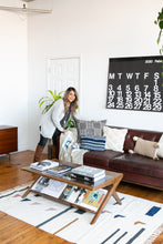Load image into Gallery viewer, Gray handblock printed pillow 24" x 24"