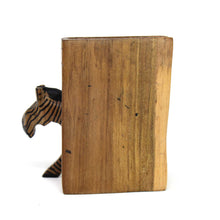 Load image into Gallery viewer, Carved Wood Zebra Book Ends, Set of 2