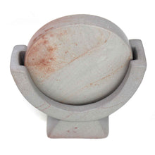 Load image into Gallery viewer, Compass Soapstone Sculpture, Light Gray Stone