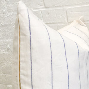 Dhalia Striped Throw Pillow in Navy Blue