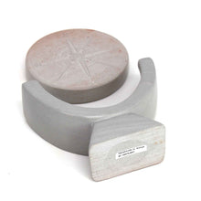 Load image into Gallery viewer, Compass Soapstone Sculpture, Light Gray Stone