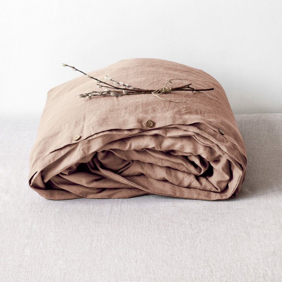 Linen Duvet Cover in Cafe Creme