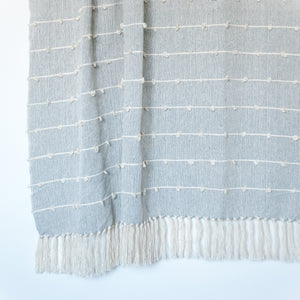 Nudos Neutral Gray and Cream Throw Blanket