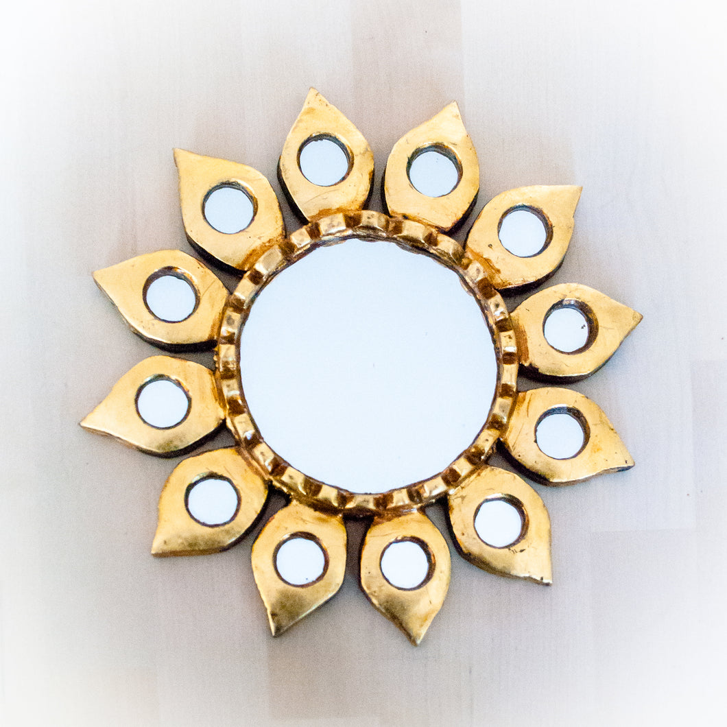 Wall Decor Sunflower Mirror Handmade in Peru 