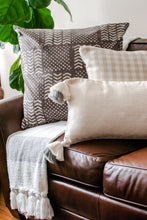 Load image into Gallery viewer, Gray Throw Pillow 24x24 Hand Block Printed