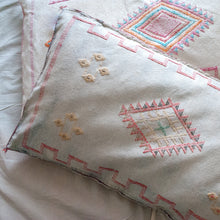 Load image into Gallery viewer, OVERSIZED LUMBAR MOROCCAN SILK PILLOW IN OFF WHITE