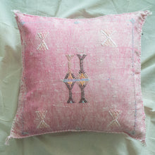 Load image into Gallery viewer, Moroccan Sabra Silk Pillow - Washed Pink 18"x18"