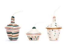 Load image into Gallery viewer, Set of Three Raffia Christmas Ornaments