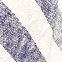 Load image into Gallery viewer, Designer striped throw in navy blue with tassels