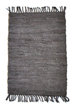 Load image into Gallery viewer, dark-brown-leather-accent-rug