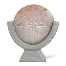 Load image into Gallery viewer, Compass Soapstone Sculpture, Light Gray Stone