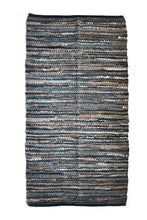 Load image into Gallery viewer, gold-black-leather-accent-rug